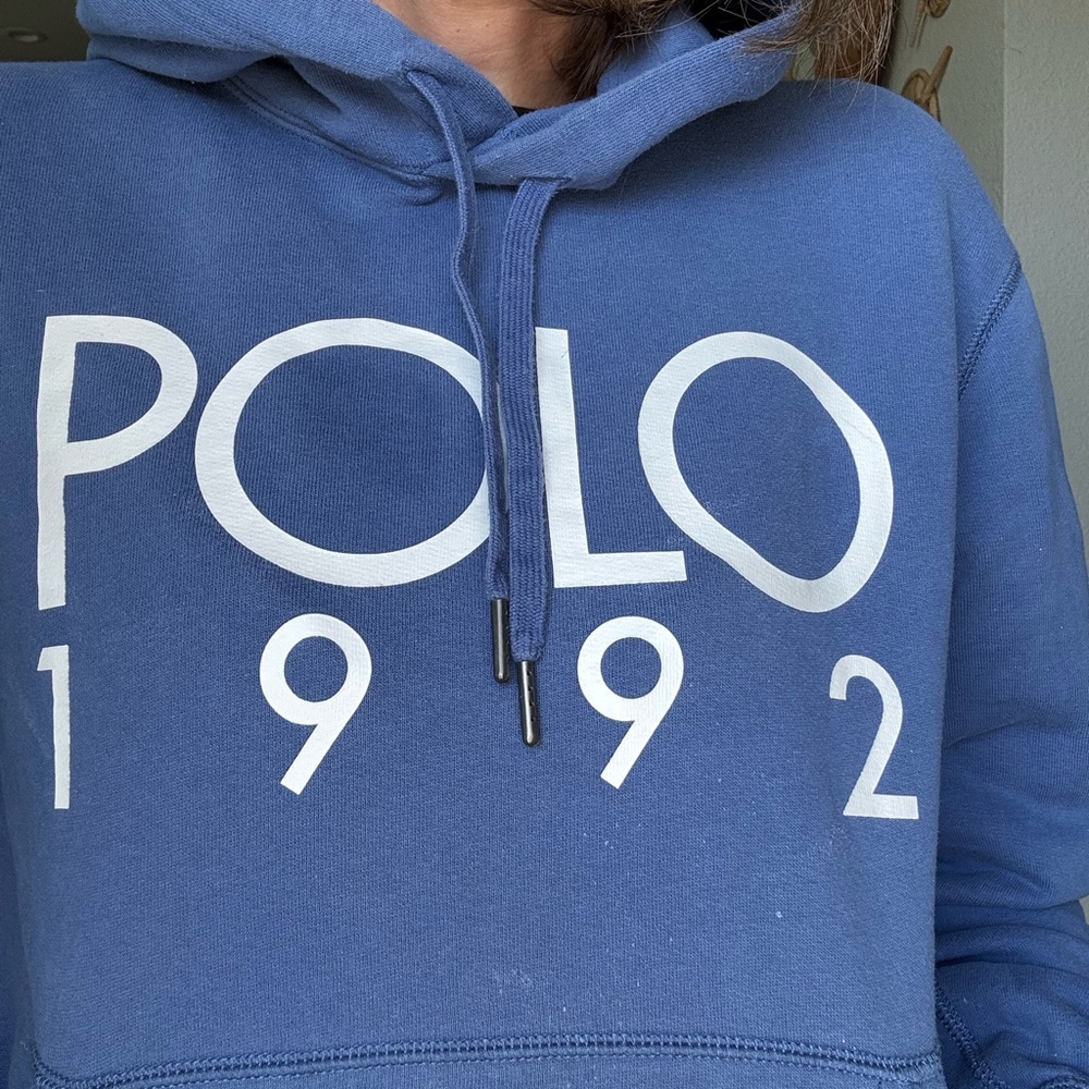 Polo Ralph Lauren Logo-Print Fleece-Back Cotton-Blend Jersey Hoodie Unisex - Picture 3 of 7